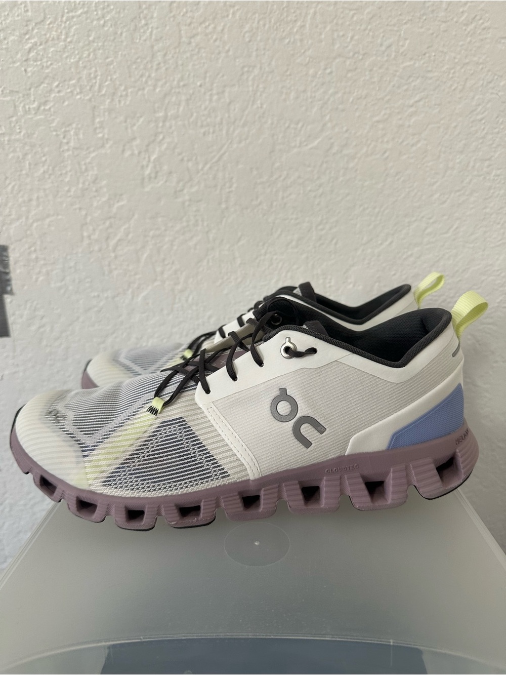 On Running Cloud X3 Shift- White, Lavender & Neon Yellow Accents